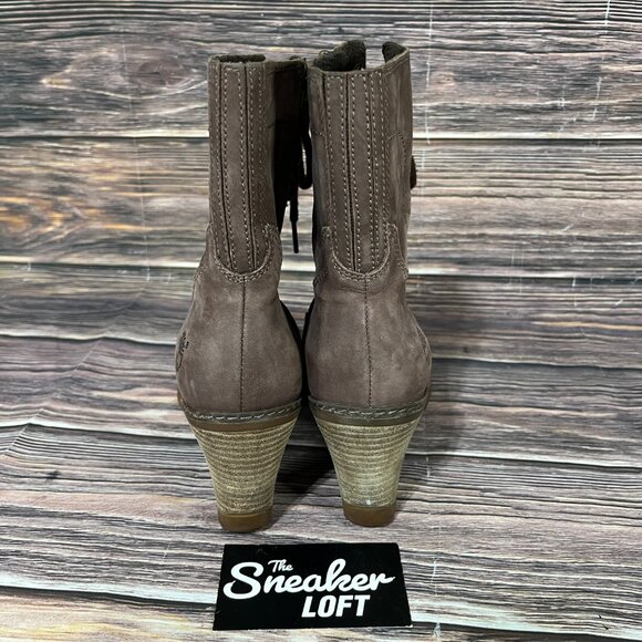 Timberland Women's Stratham Heights Brown Leather Tall Lace Up Boots - Picture 4 of 8